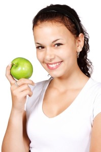 Girl with apple