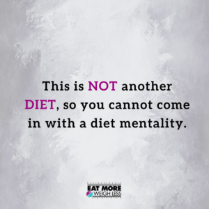 a shift in diet mentality and taking back your life